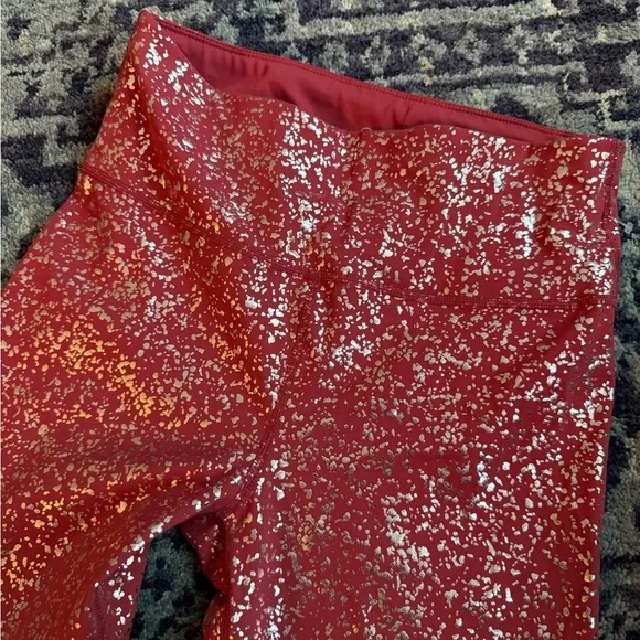 NWT- Sweaty Betty 7/8 Goddess Yoga Leggings Red Terrazzo Disco Foil Print Sz S - Picture 3 of 6